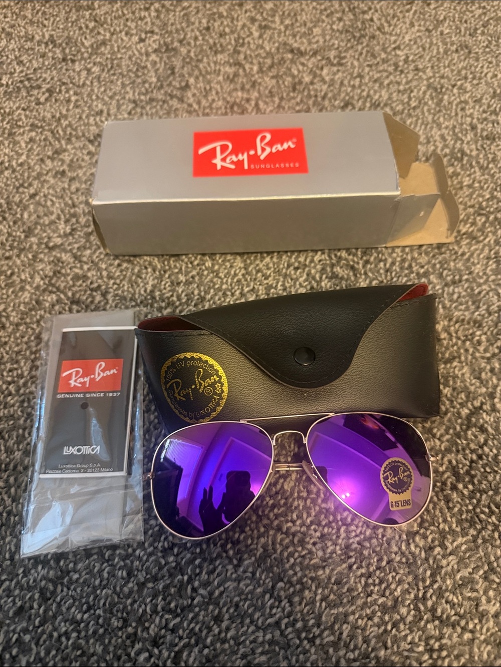 Purple and gold sunglasses